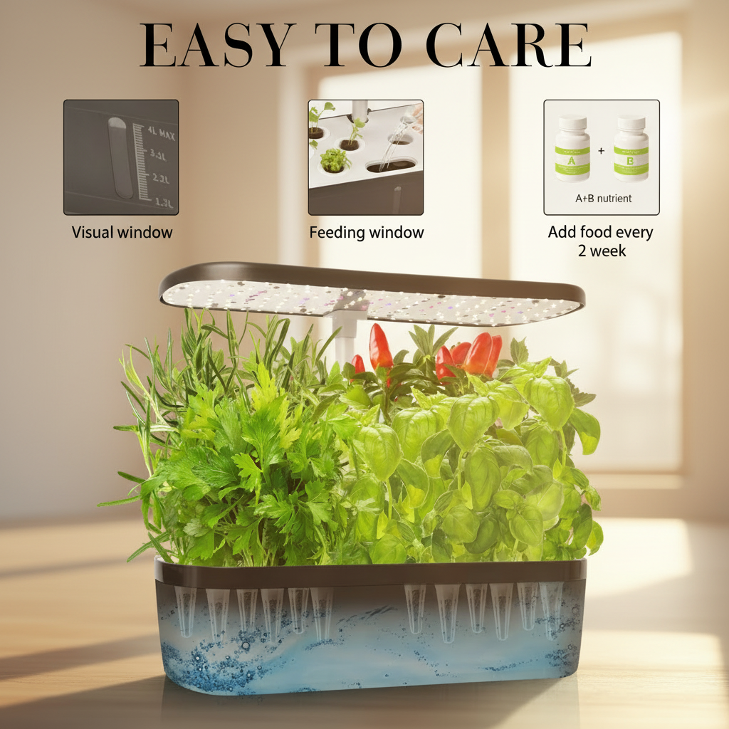 Indoor Hydroponics Growing System with LED Grow Light